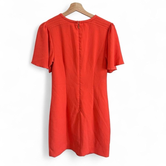 Trina Turk Orange Coral Flutter Sleeve Shift Dress 2 - Picture 5 of 6